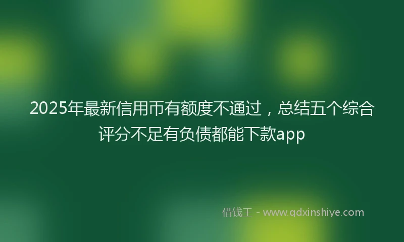 2025年最新信用币有额度不通过，总结五个综合评分不足有负债都能下款app