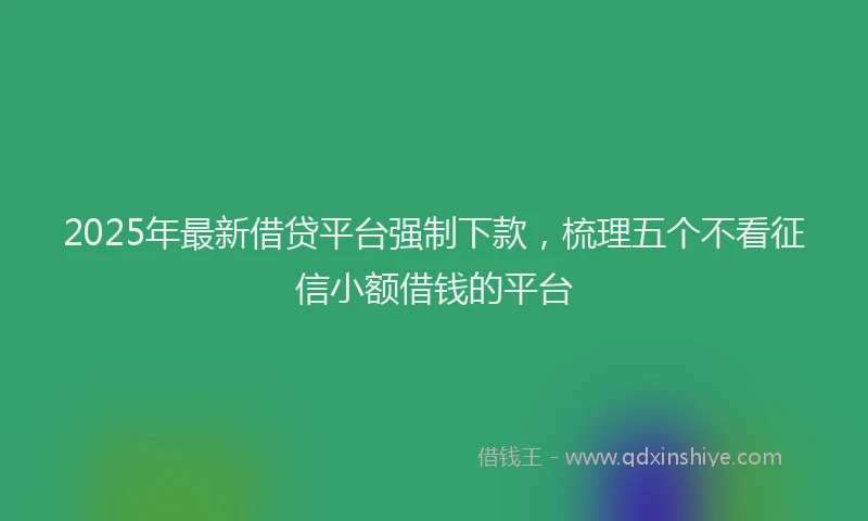2025年最新借贷平台强制下款，梳理五个不看征信小额借钱的平台