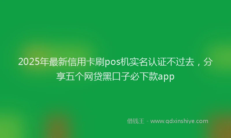2025年最新信用卡刷pos机实名认证不过去，分享五个网贷黑口子必下款app