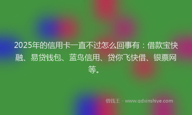 2025年的信用卡一直不过怎么回事有：借款宝快融、易贷钱包、蓝鸟信用、贷你飞快借、银票网等。
