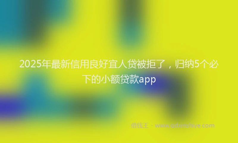 2025年最新信用良好宜人贷被拒了，归纳5个必下的小额贷款app
