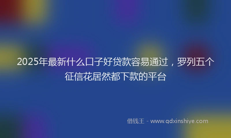 2025年最新什么口子好贷款容易通过，罗列五个征信花居然都下款的平台