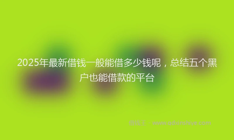 2025年最新借钱一般能借多少钱呢，总结五个黑户也能借款的平台