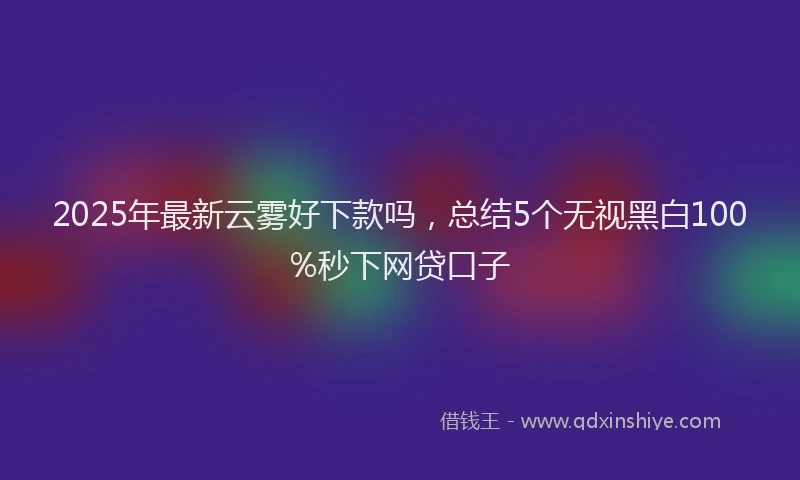 2025年最新云雾好下款吗，总结5个无视黑白100%秒下网贷口子