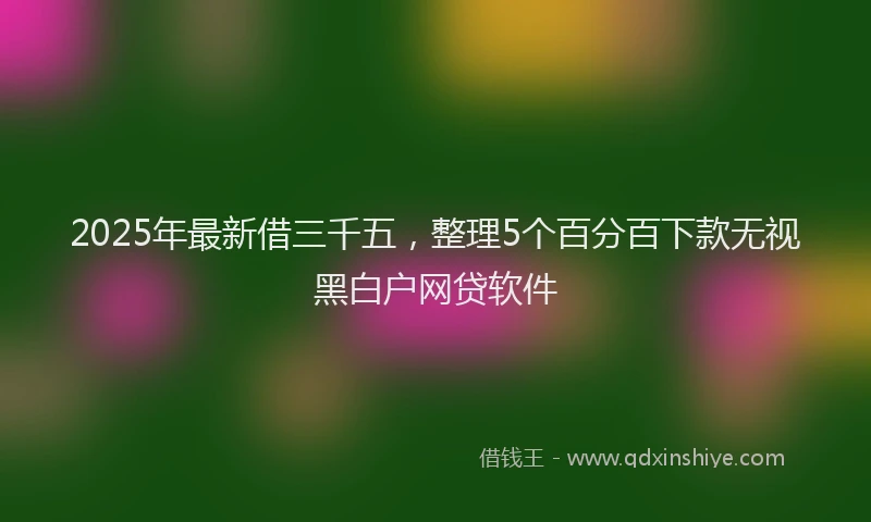 2025年最新借三千五，整理5个百分百下款无视黑白户网贷软件