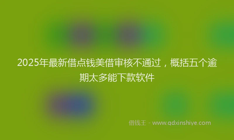 2025年最新借点钱美借审核不通过，概括五个逾期太多能下款软件