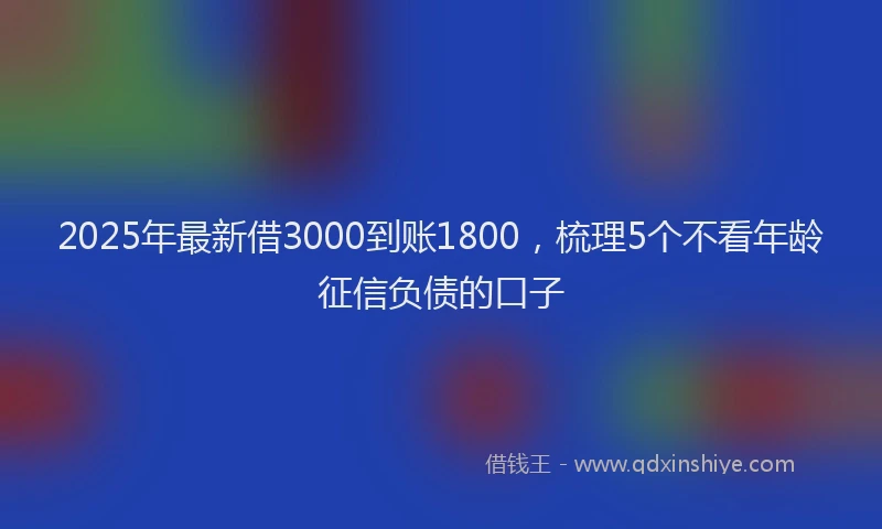 2025年最新借3000到账1800，梳理5个不看年龄征信负债的口子