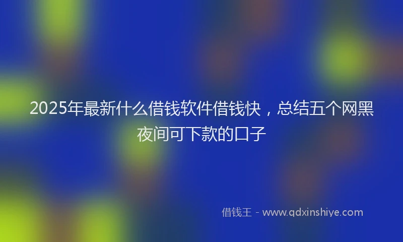 2025年最新什么借钱软件借钱快，总结五个网黑夜间可下款的口子