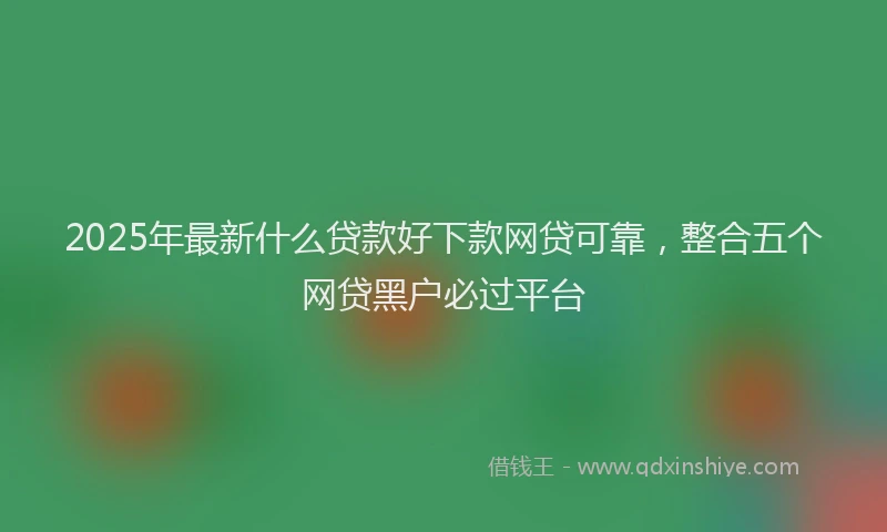 2025年最新什么贷款好下款网贷可靠，整合五个网贷黑户必过平台