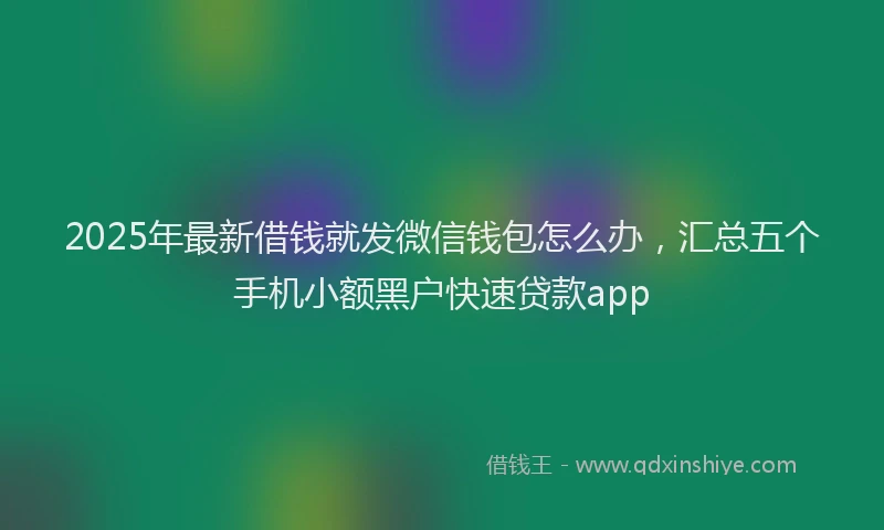 2025年最新借钱就发微信钱包怎么办，汇总五个手机小额黑户快速贷款app