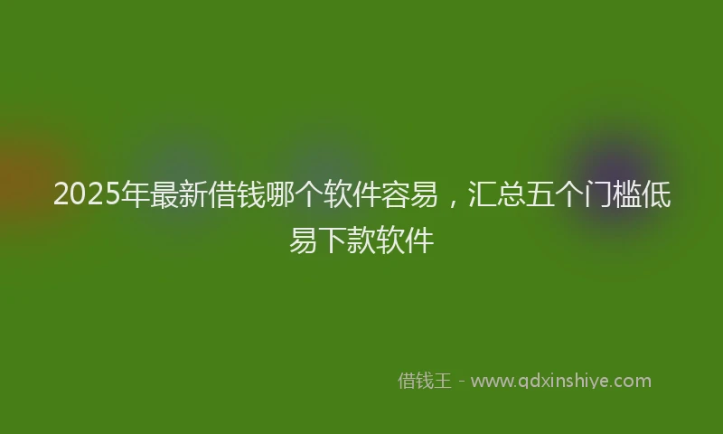 2025年最新借钱哪个软件容易，汇总五个门槛低易下款软件