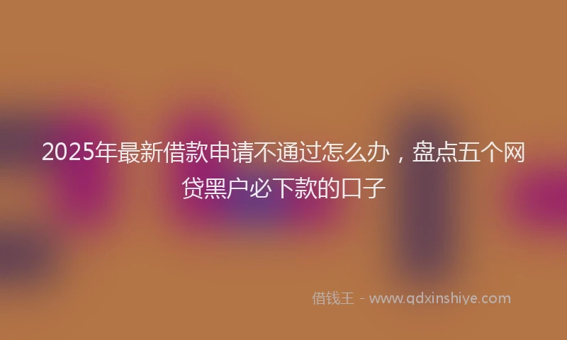 2025年最新借款申请不通过怎么办，盘点五个网贷黑户必下款的口子