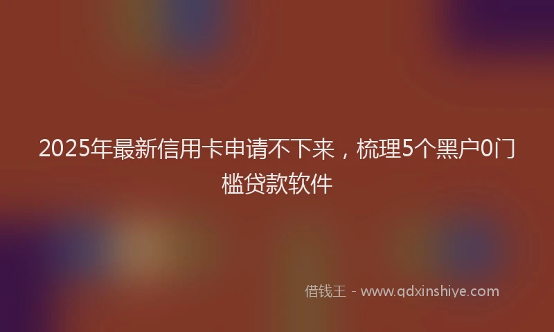 2025年最新信用卡申请不下来，梳理5个黑户0门槛贷款软件