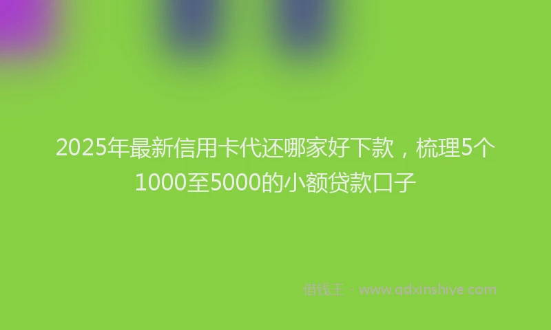2025年最新信用卡代还哪家好下款，梳理5个1000至5000的小额贷款口子