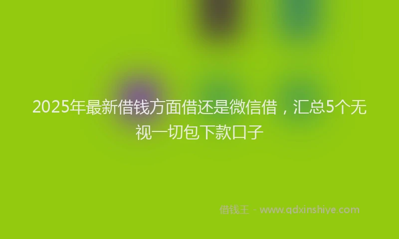 2025年最新借钱方面借还是微信借，汇总5个无视一切包下款口子