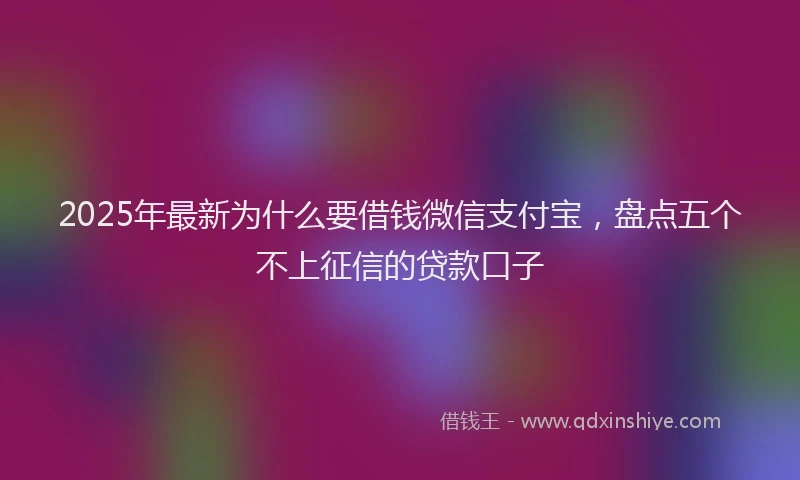 2025年最新为什么要借钱微信支付宝，盘点五个不上征信的贷款口子