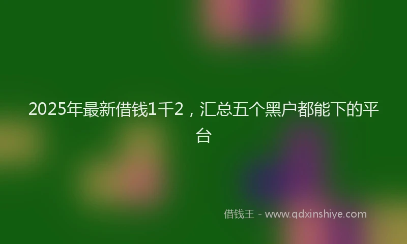 2025年最新借钱1千2，汇总五个黑户都能下的平台