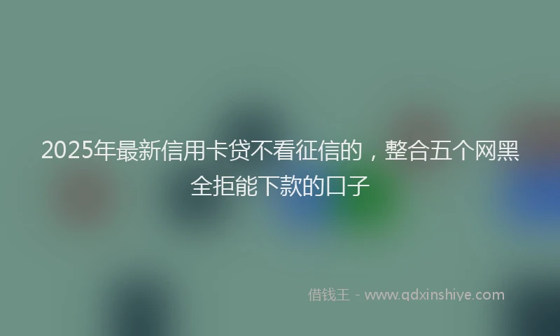2025年最新信用卡贷不看征信的，整合五个网黑全拒能下款的口子