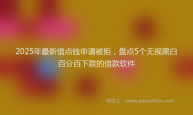 2025年最新借点钱申请被拒，盘点5个无视黑白百分百下款的借款软件