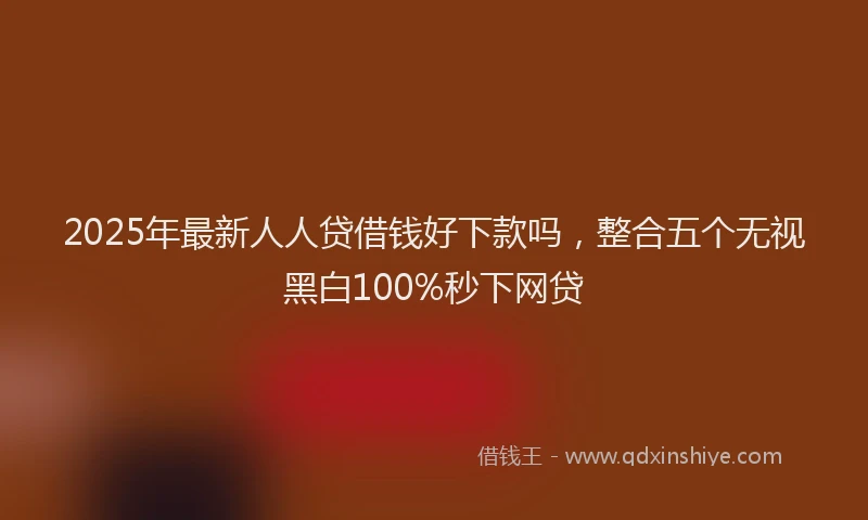 2025年最新人人贷借钱好下款吗，整合五个无视黑白100%秒下网贷