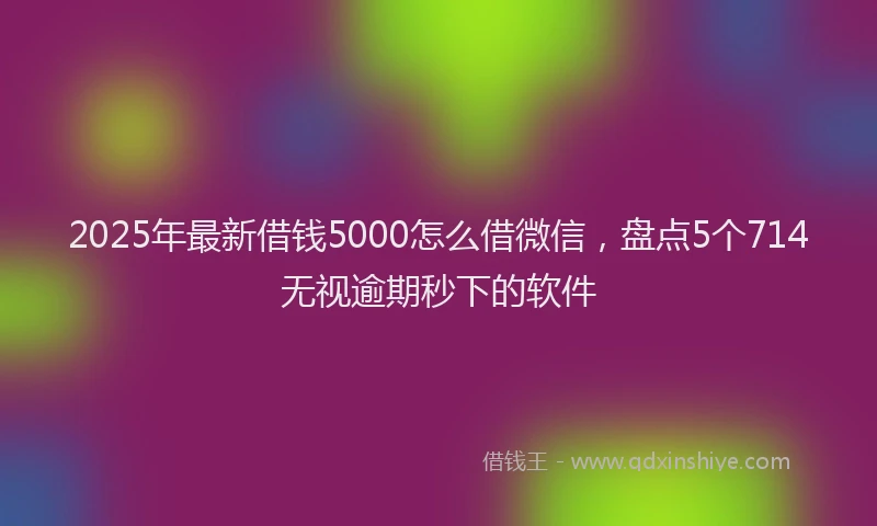 2025年最新借钱5000怎么借微信，盘点5个714无视逾期秒下的软件