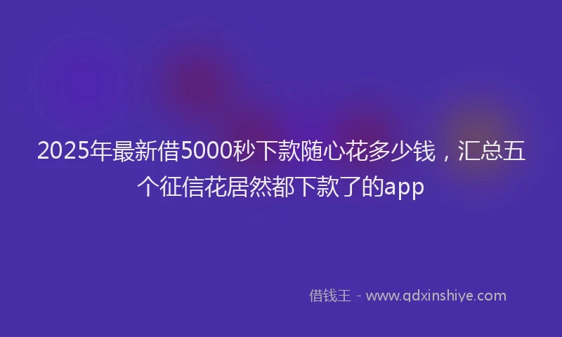 2025年最新借5000秒下款随心花多少钱，汇总五个征信花居然都下款了的app