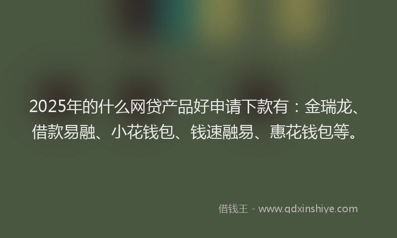 2025年的什么网贷产品好申请下款有：金瑞龙、借款易融、小花钱包、钱速融易、惠花钱包等。