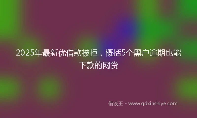 2025年最新优借款被拒，概括5个黑户逾期也能下款的网贷