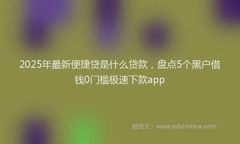 2025年最新便捷贷是什么贷款，盘点5个黑户借钱0门槛极速下款app