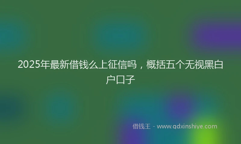 2025年最新借钱么上征信吗，概括五个无视黑白户口子