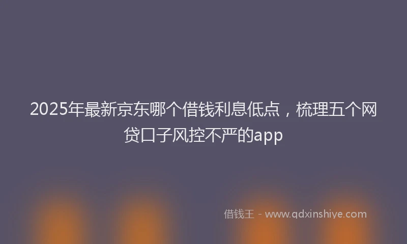2025年最新京东哪个借钱利息低点，梳理五个网贷口子风控不严的app