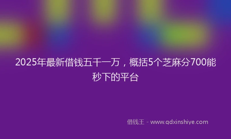 2025年最新借钱五千一万，概括5个芝麻分700能秒下的平台