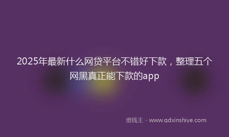 2025年最新什么网贷平台不错好下款，整理五个网黑真正能下款的app