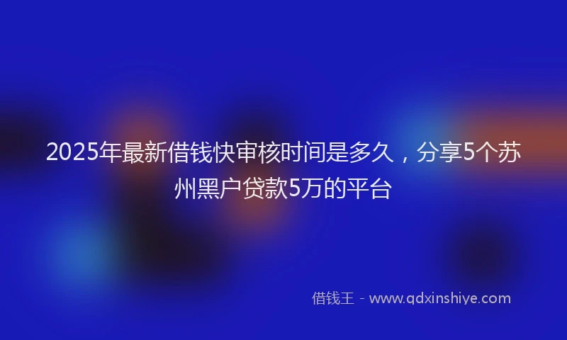 2025年最新借钱快审核时间是多久，分享5个苏州黑户贷款5万的平台