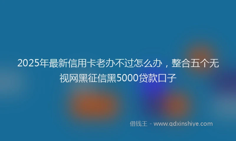 2025年最新信用卡老办不过怎么办，整合五个无视网黑征信黑5000贷款口子