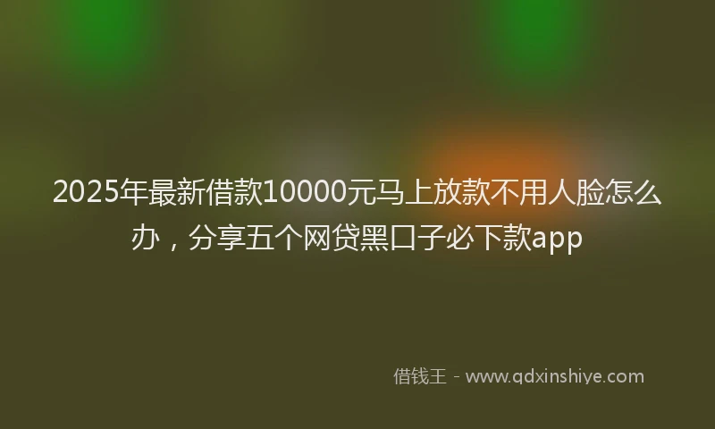 2025年最新借款10000元马上放款不用人脸怎么办，分享五个网贷黑口子必下款app