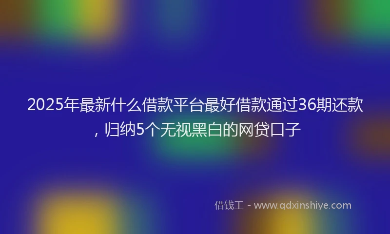 2025年最新什么借款平台最好借款通过36期还款，归纳5个无视黑白的网贷口子