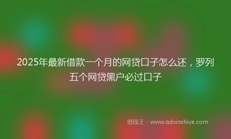2025年最新借款一个月的网贷口子怎么还，罗列五个网贷黑户必过口子
