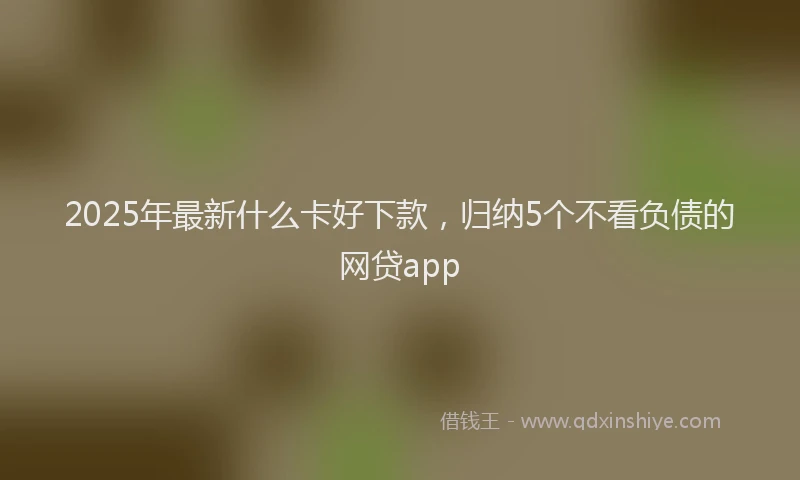 2025年最新什么卡好下款，归纳5个不看负债的网贷app
