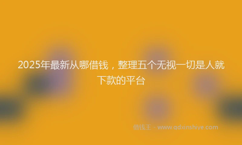 2025年最新从哪借钱，整理五个无视一切是人就下款的平台