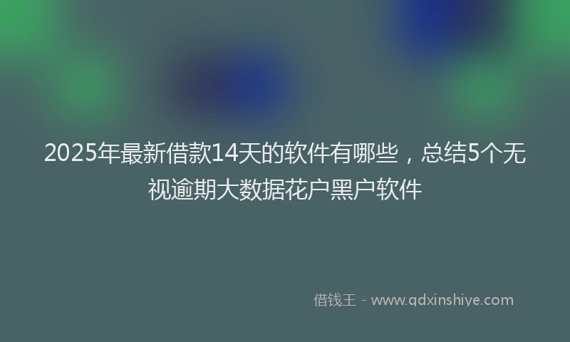 2025年最新借款14天的软件有哪些，总结5个无视逾期大数据花户黑户软件