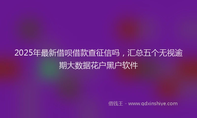 2025年最新借呗借款查征信吗，汇总五个无视逾期大数据花户黑户软件