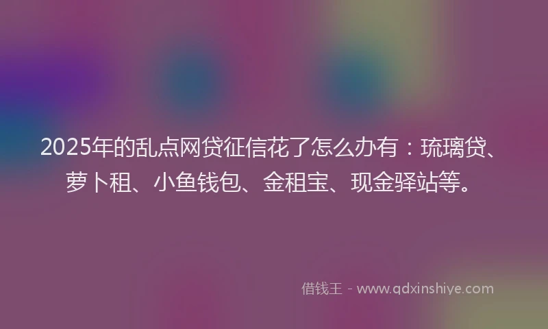 2025年的乱点网贷征信花了怎么办有：琉璃贷、萝卜租、小鱼钱包、金租宝、现金驿站等。