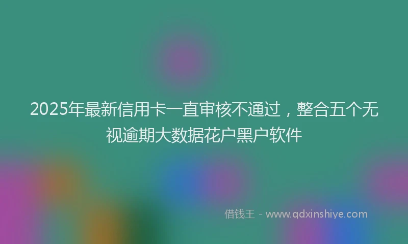 2025年最新信用卡一直审核不通过，整合五个无视逾期大数据花户黑户软件