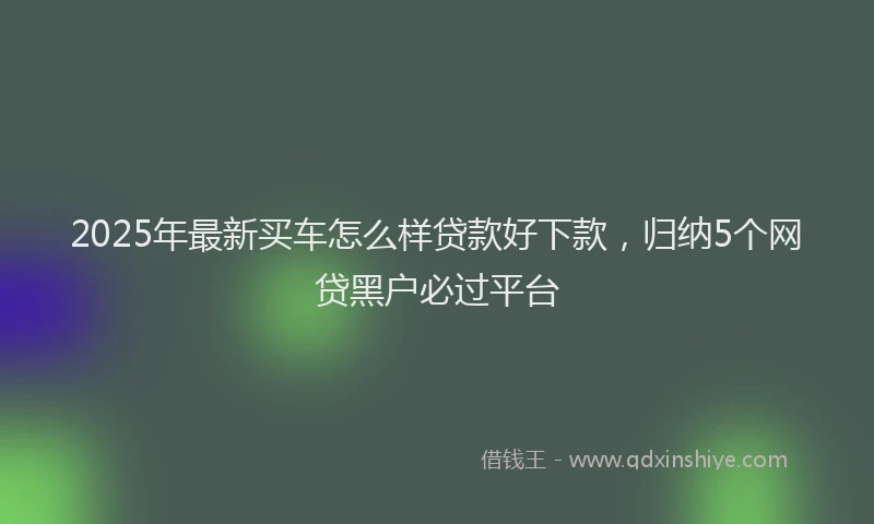 2025年最新买车怎么样贷款好下款，归纳5个网贷黑户必过平台