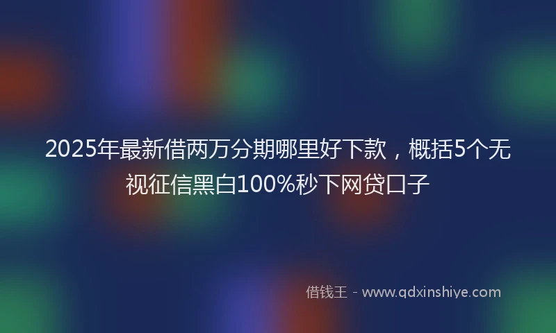 2025年最新借两万分期哪里好下款，概括5个无视征信黑白100%秒下网贷口子
