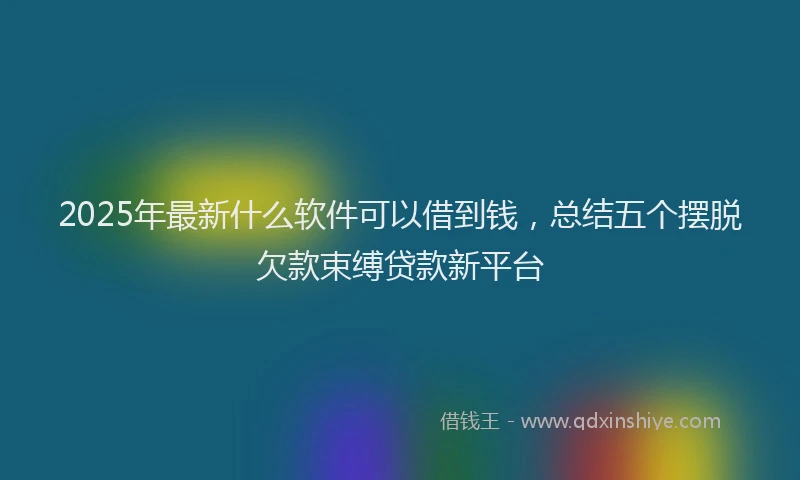2025年最新什么软件可以借到钱，总结五个摆脱欠款束缚贷款新平台