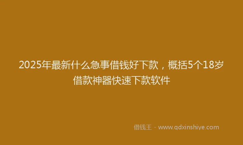 2025年最新什么急事借钱好下款，概括5个18岁借款神器快速下款软件