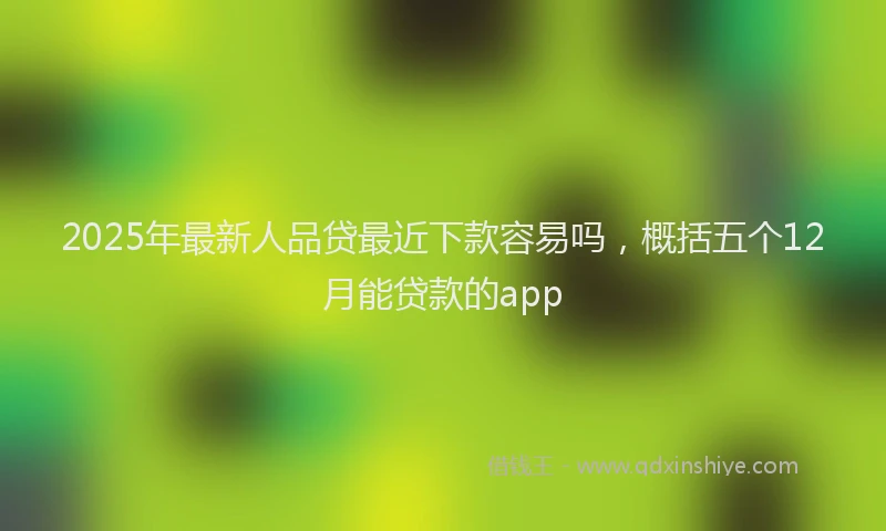 2025年最新人品贷最近下款容易吗，概括五个12月能贷款的app