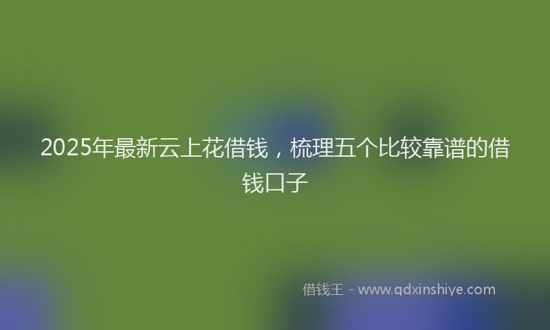 2025年最新云上花借钱，梳理五个比较靠谱的借钱口子